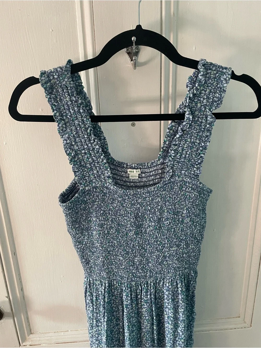 Aerie Blue Floral Smocked Maxi Dress XS Cottagecore Boho - Picture 2 of 6